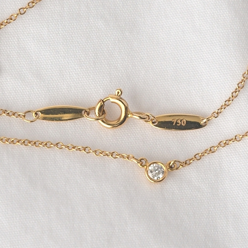 Tiffany & Co. Diamonds by the Yard Single Diamond Pendant 0.14 ctw 18K Gold 750 - Picture 2 of 7